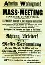 The poster that drew thousands to the Haymarket, 3rd May 1886.  Click to see a larger version.